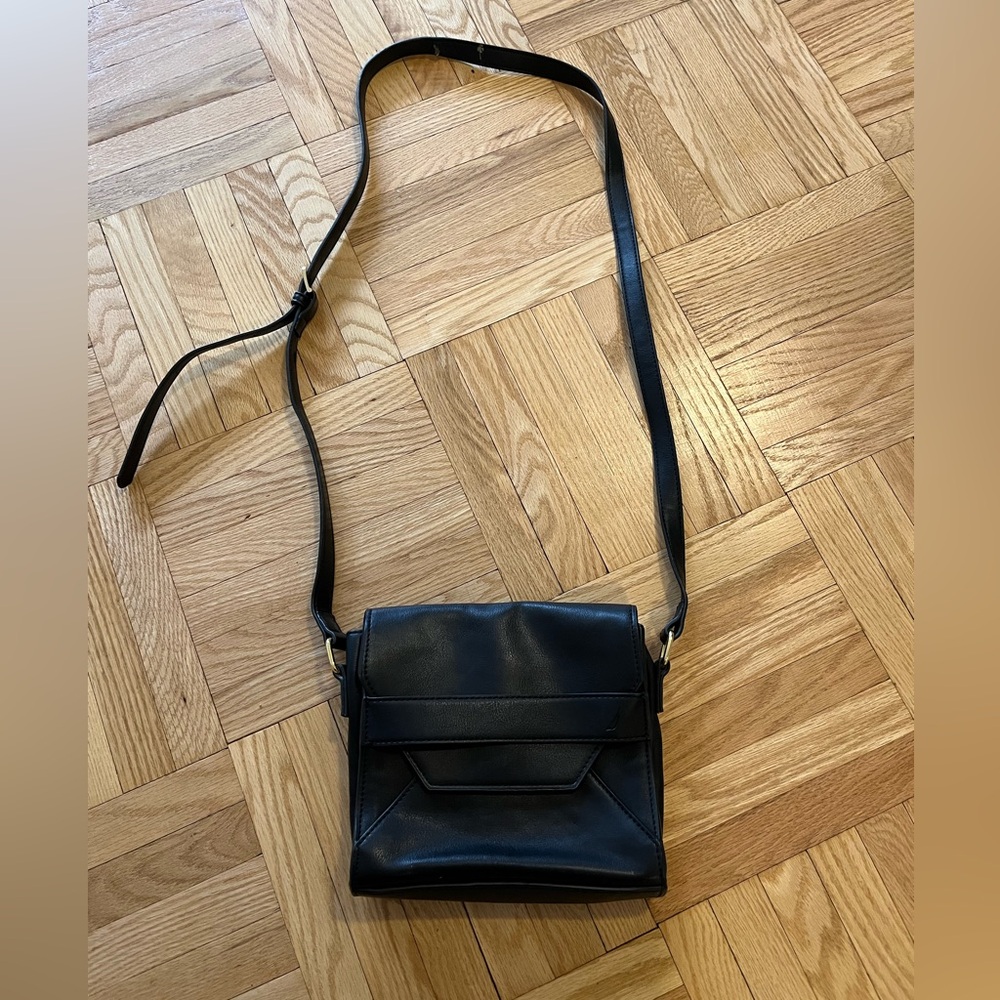 Nautica Black Leather Crossbody Bag
